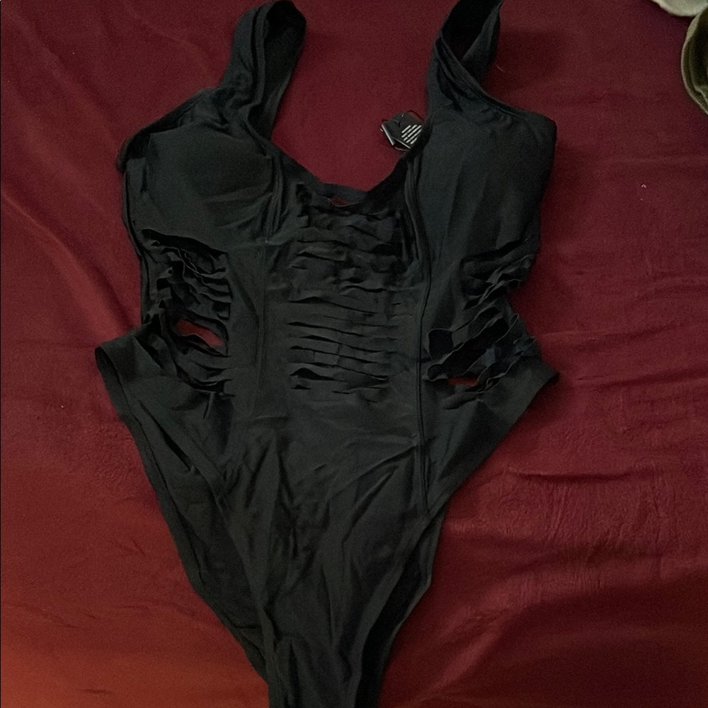 Black Cutout Swimsuit